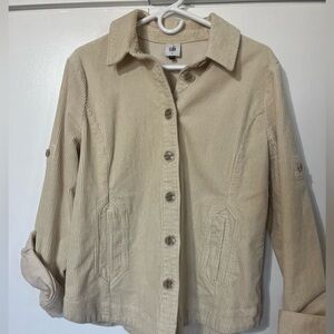 Cabi 2024 Women's Curdoroy Ivory button jacket Size S Excellent Condition